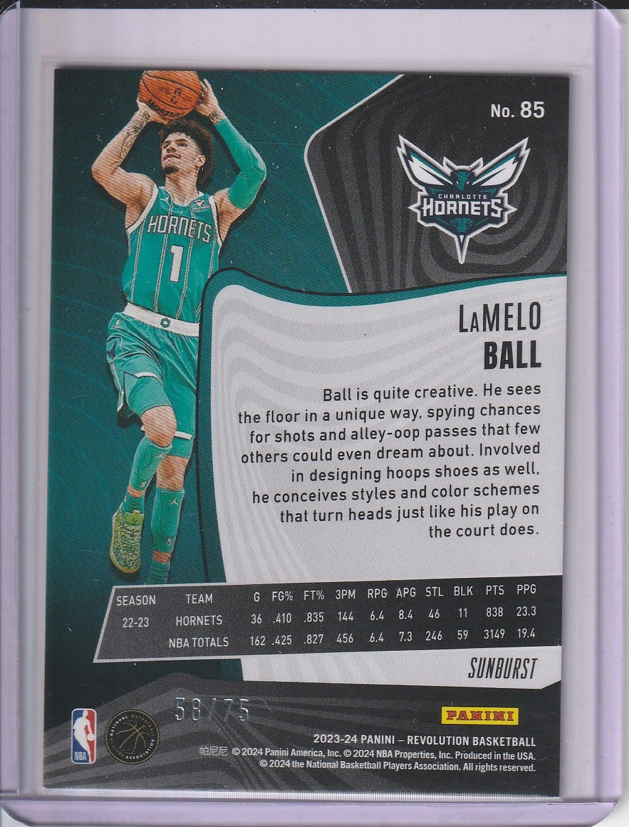 .2023-24 Panini Revolution Basketball - LaMelo Ball 'Sunburst' /75