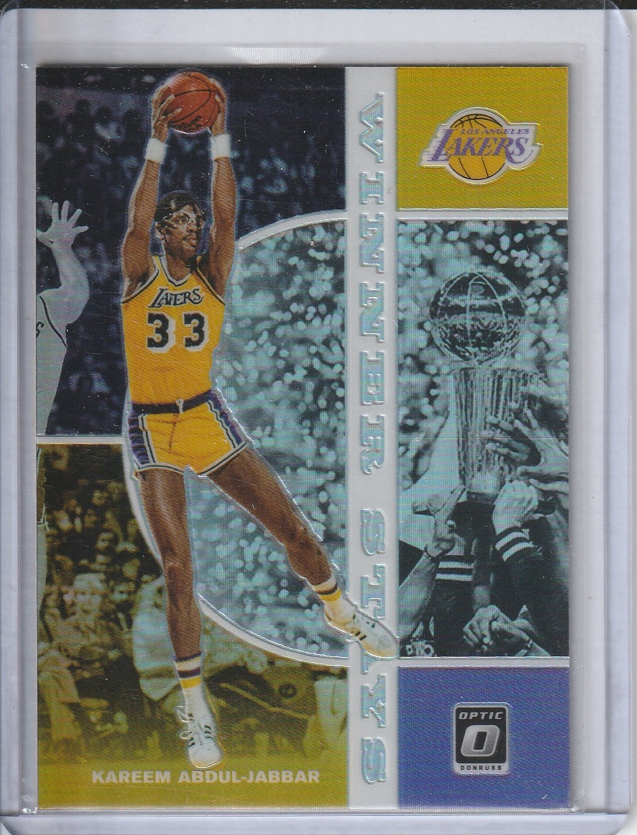 2019-20 Panini Donruss Optic Basketball - Kareem Abdul-Jabbar 'Winner Stays' Silver Holo Prizm