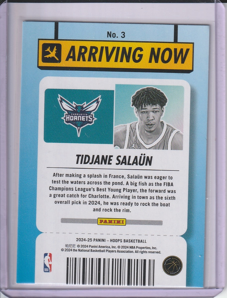 2024-25 Panini Hoops Basketball - Tidjane Salaun 'Arriving Now'
