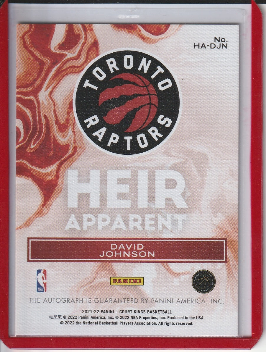 2021-22 Panini Court Kings Basketball - David Johnson 'Heir Apparent' RC Rookie Autograph