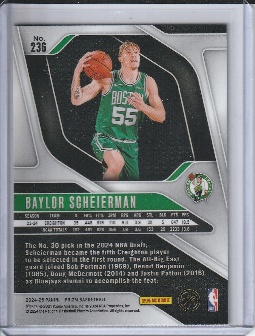 2024-25 Panini Prizm Basketball - Baylor Scheierman RC Rookie