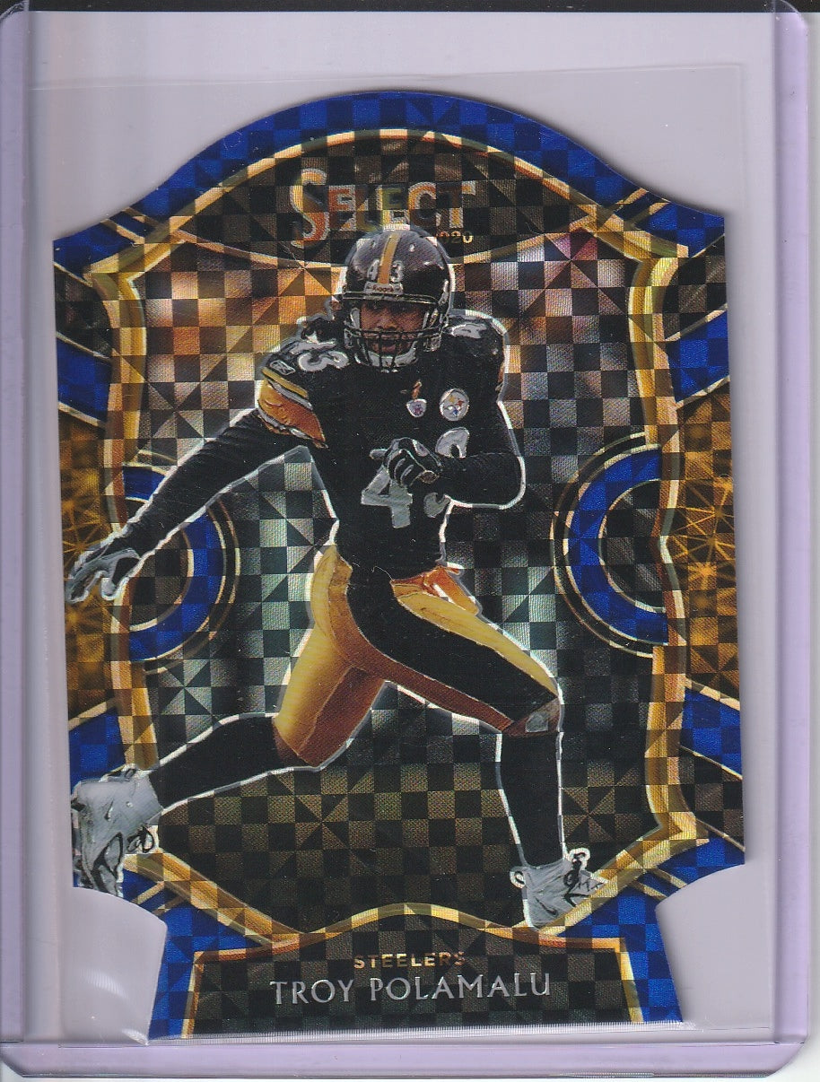 2020 Panini Select Football - Troy Polamalu 'Blue Prizm' Die Cut