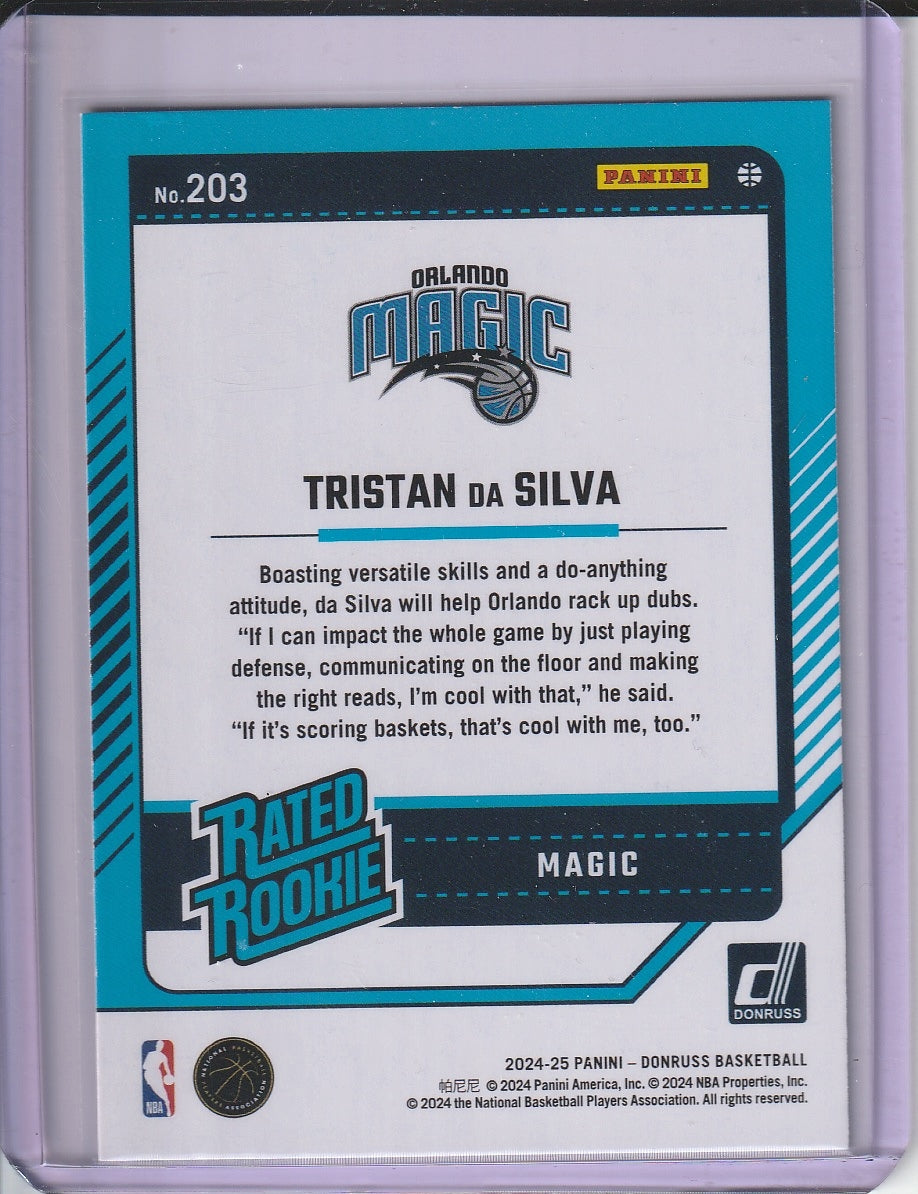 2024-25 Panini Donruss Basketball - Tristan Da Silva 'Rated Rookie' Green Laser RC