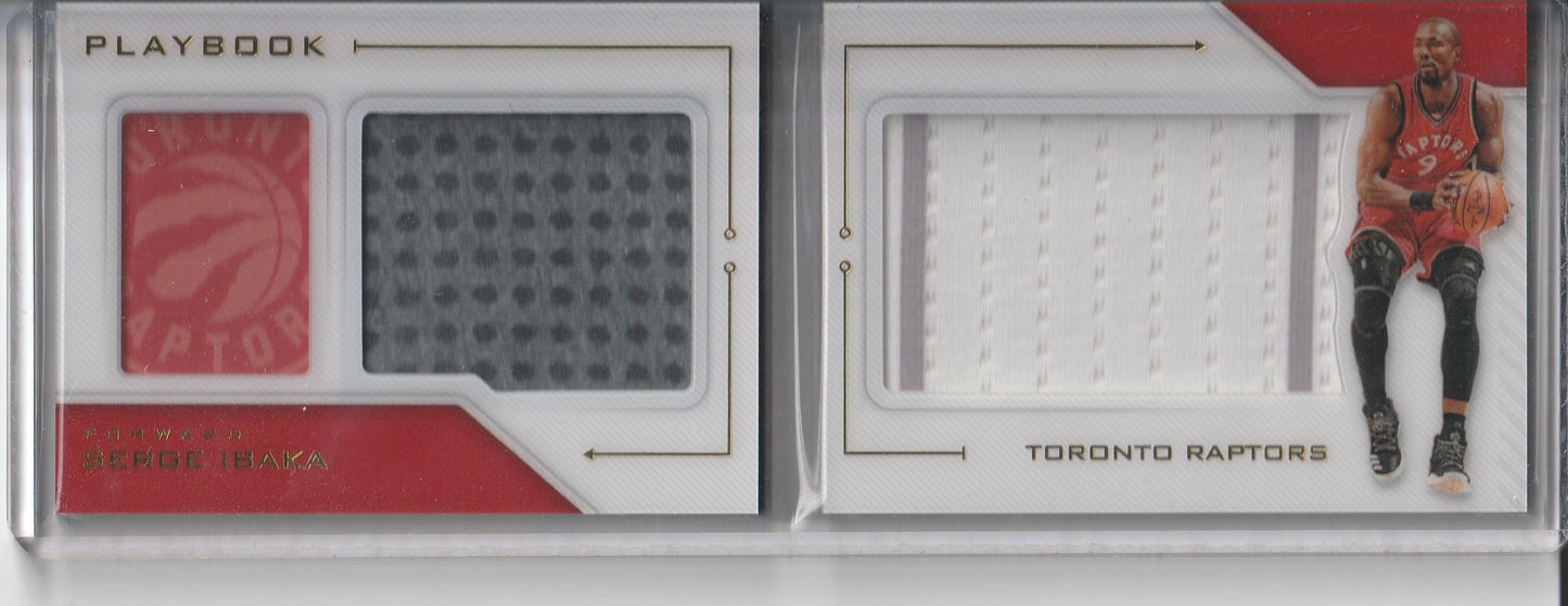2016-17 Panini Preferred Basketball - Serge Ibaka 'Jumbo Playbook' Double Game Worn Relic /75