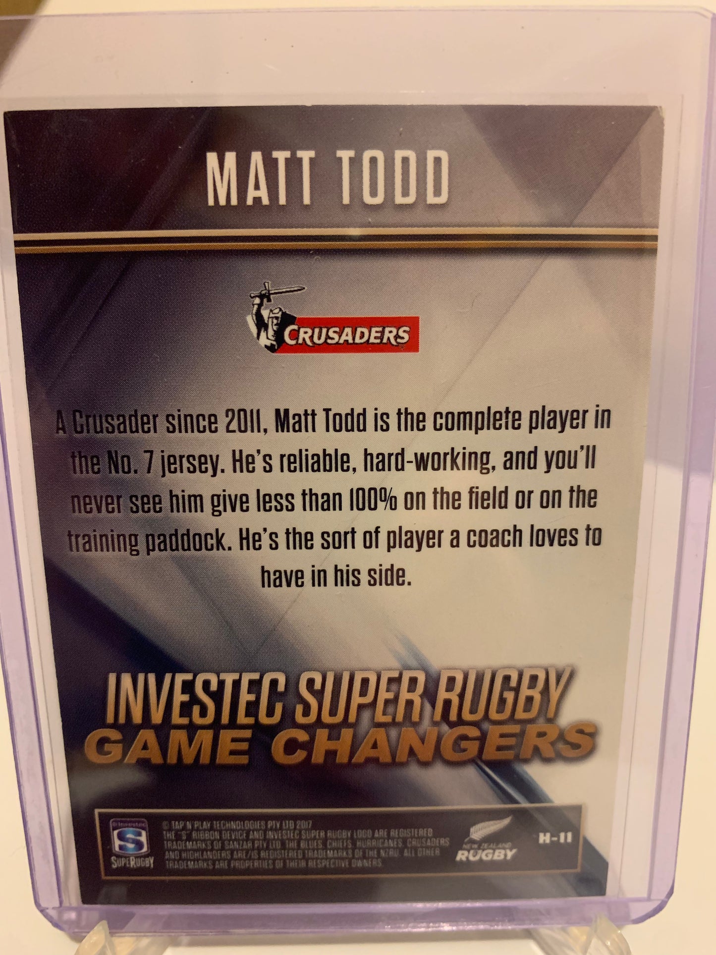 2017 Tap 'n Play Rugby - Matt Todd 'Game Changers'