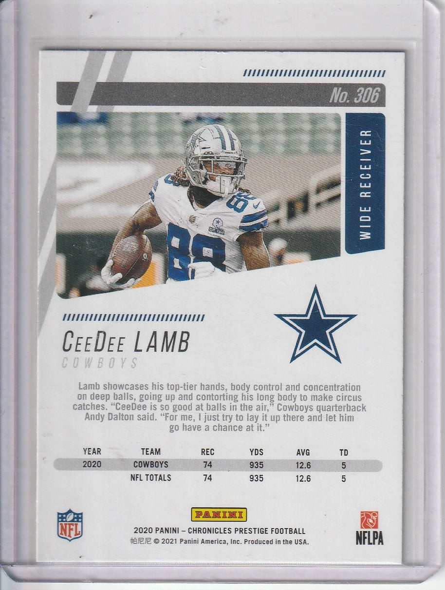 2020 Panini Chronicles Prestige Football - CeeDee Lamb 'Bronze' RC Rookie
