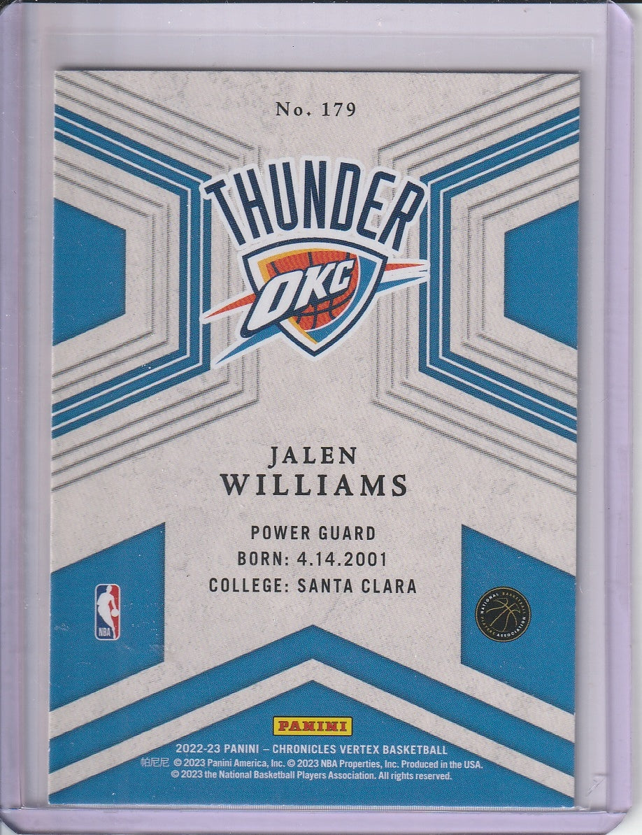 2022-23 Panini Chronicles Vertex Basketball - Jalen Williams RC Rookie