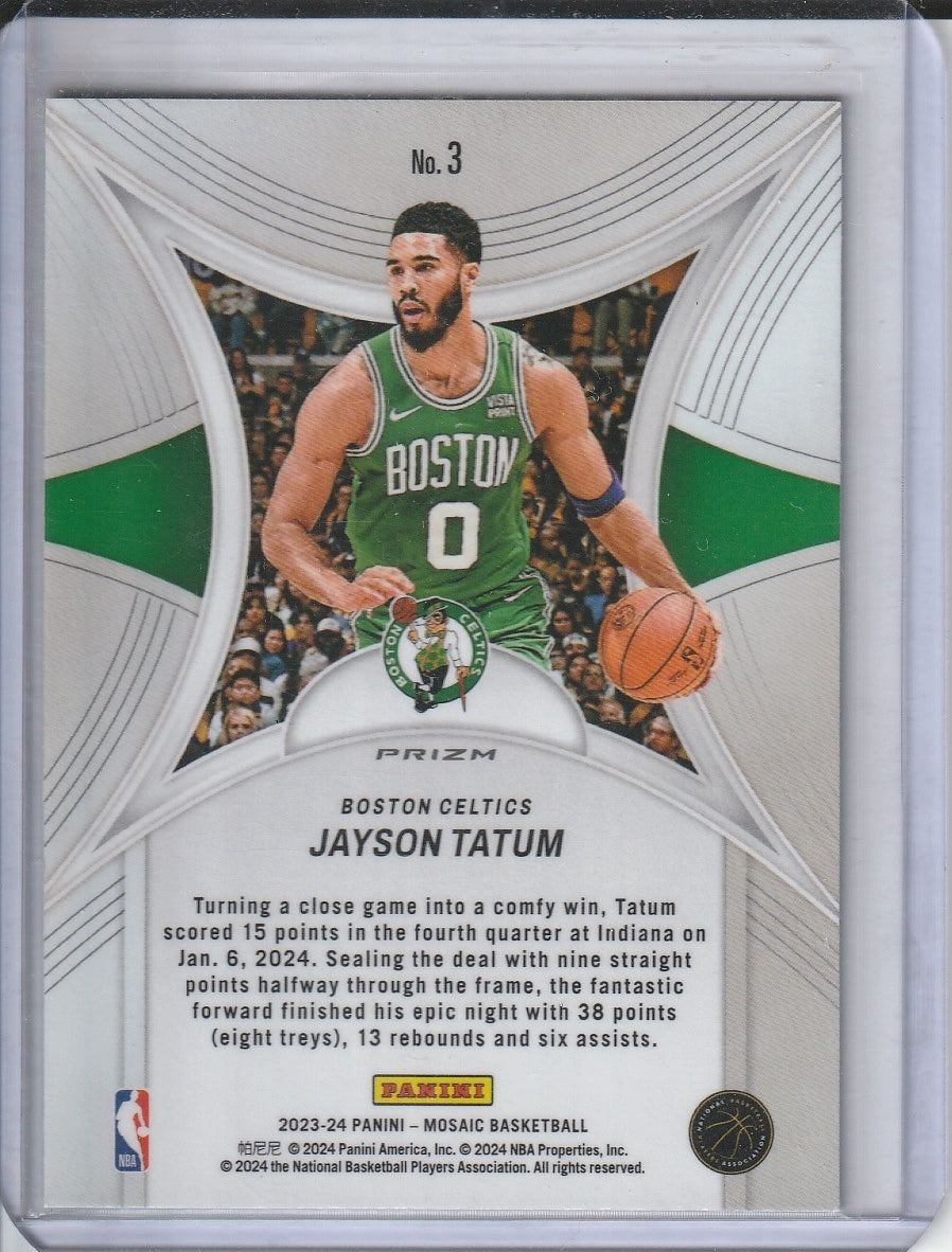 2023-24 Panini Mosaic Basketball - Jayson Tatum 'Epic Performers' Green Prizm