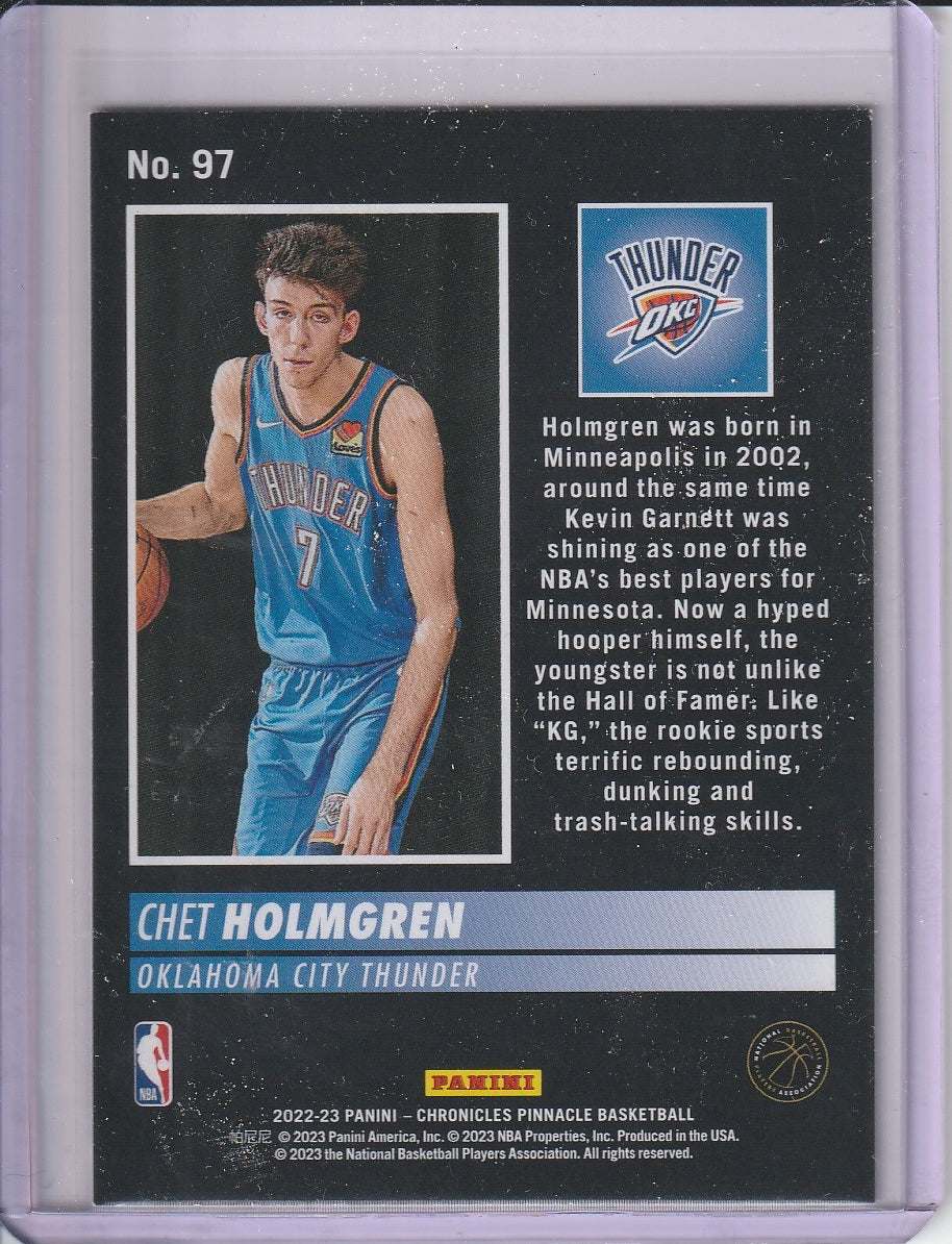 2022-23 Panini Chronicles Pinnacle Basketball - Chet Holmgren RC Rookie