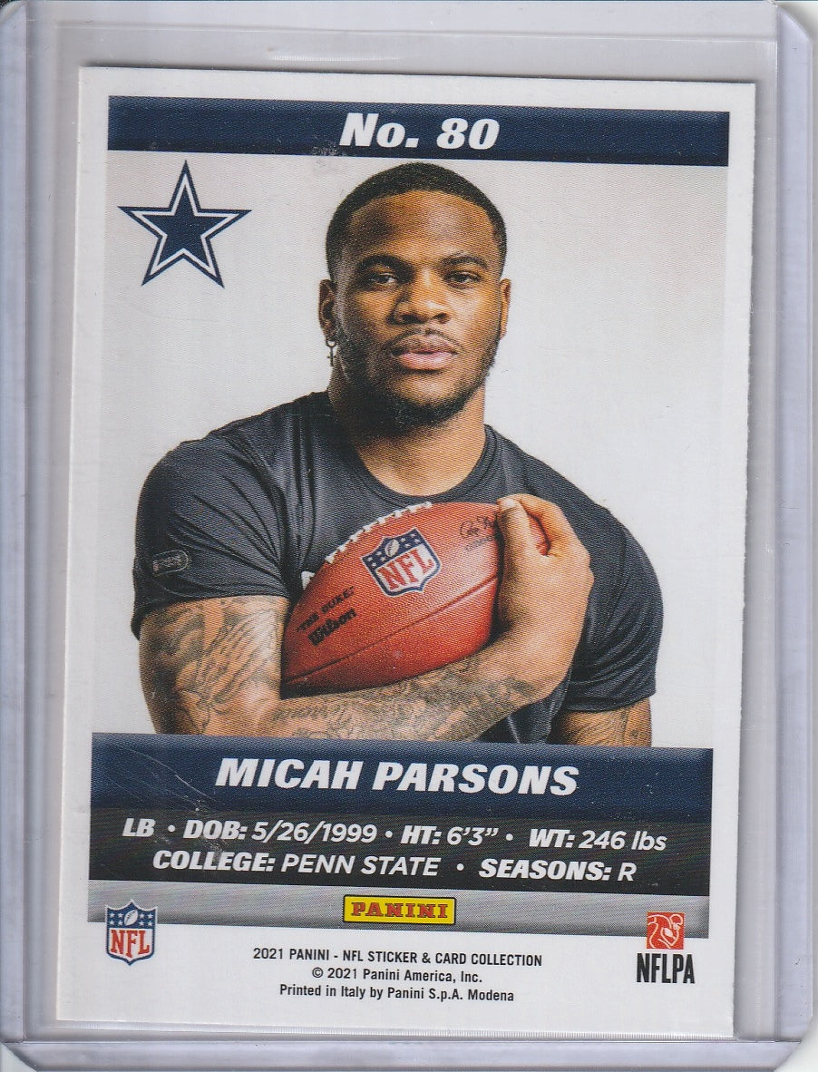 2021 Panini NFL Stickers and Card Collection - Micah Parsons RC Rookie