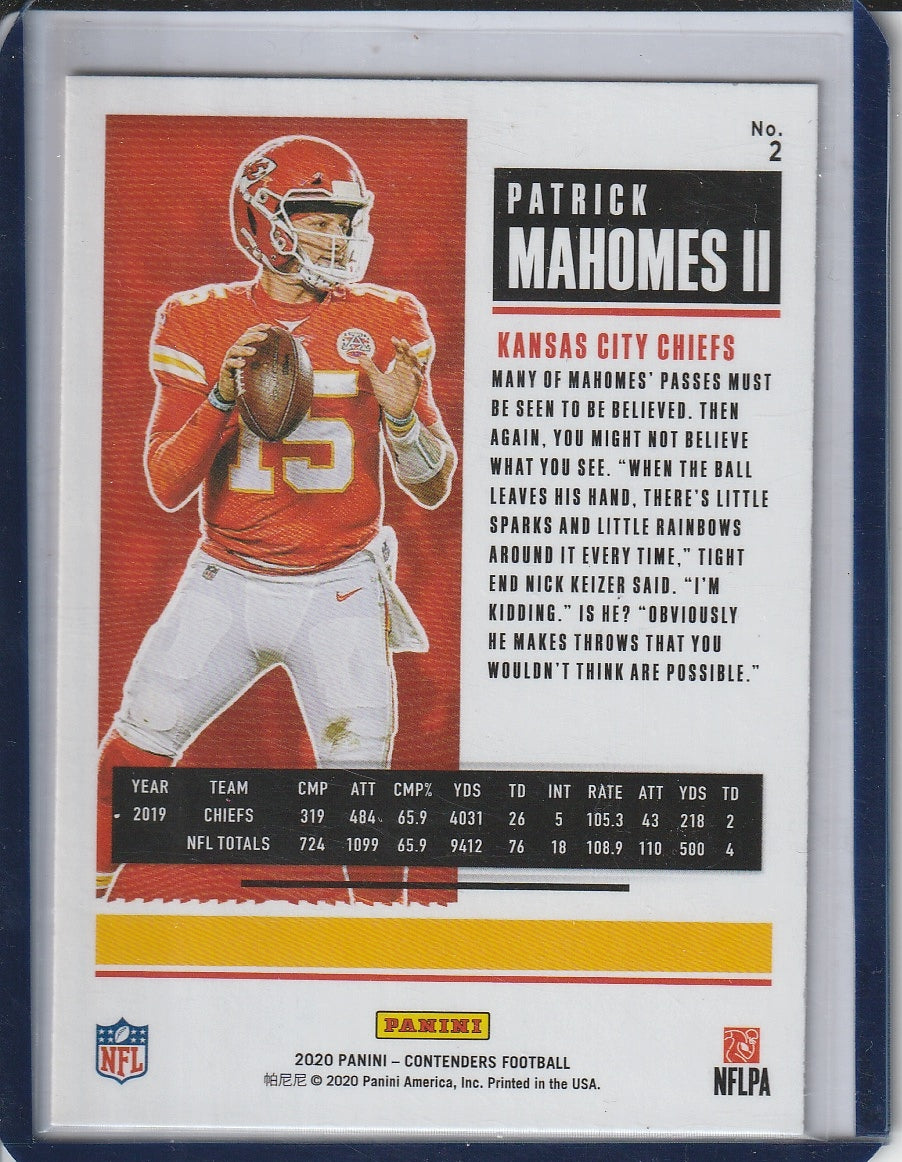 2020 Panini Contenders Football - Patrick Mahomes II