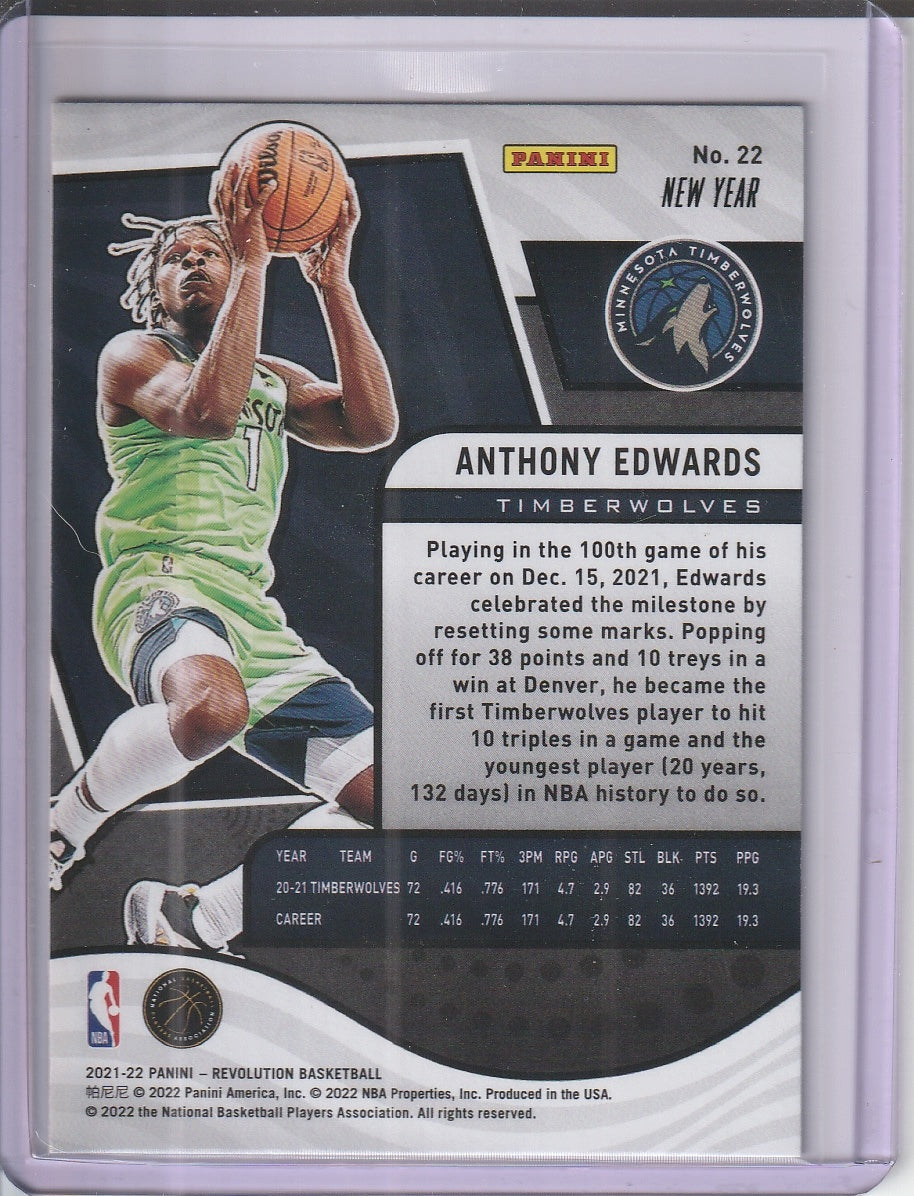 2021-22 Panini Revolution Basketball - Anthony Edwards 'Chinese New Year, Cracked Ice' Red