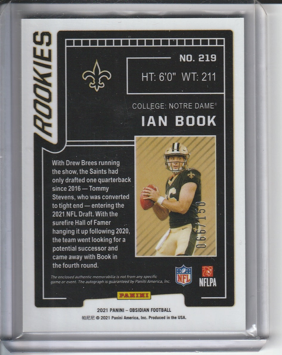2021 Panini Obsidian Football - Ian Book RC Rookie Patch Auto RPA /150