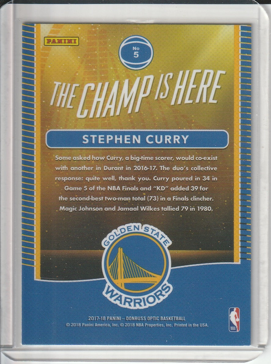 2017-18 Panini Donruss Optic Basketball - Stephen Curry 'The Champ is Here'