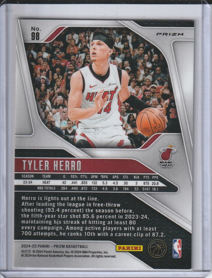 2024-25 Panini Prizm Basketball - Tyler Hero 'Pink Cracked Ice'