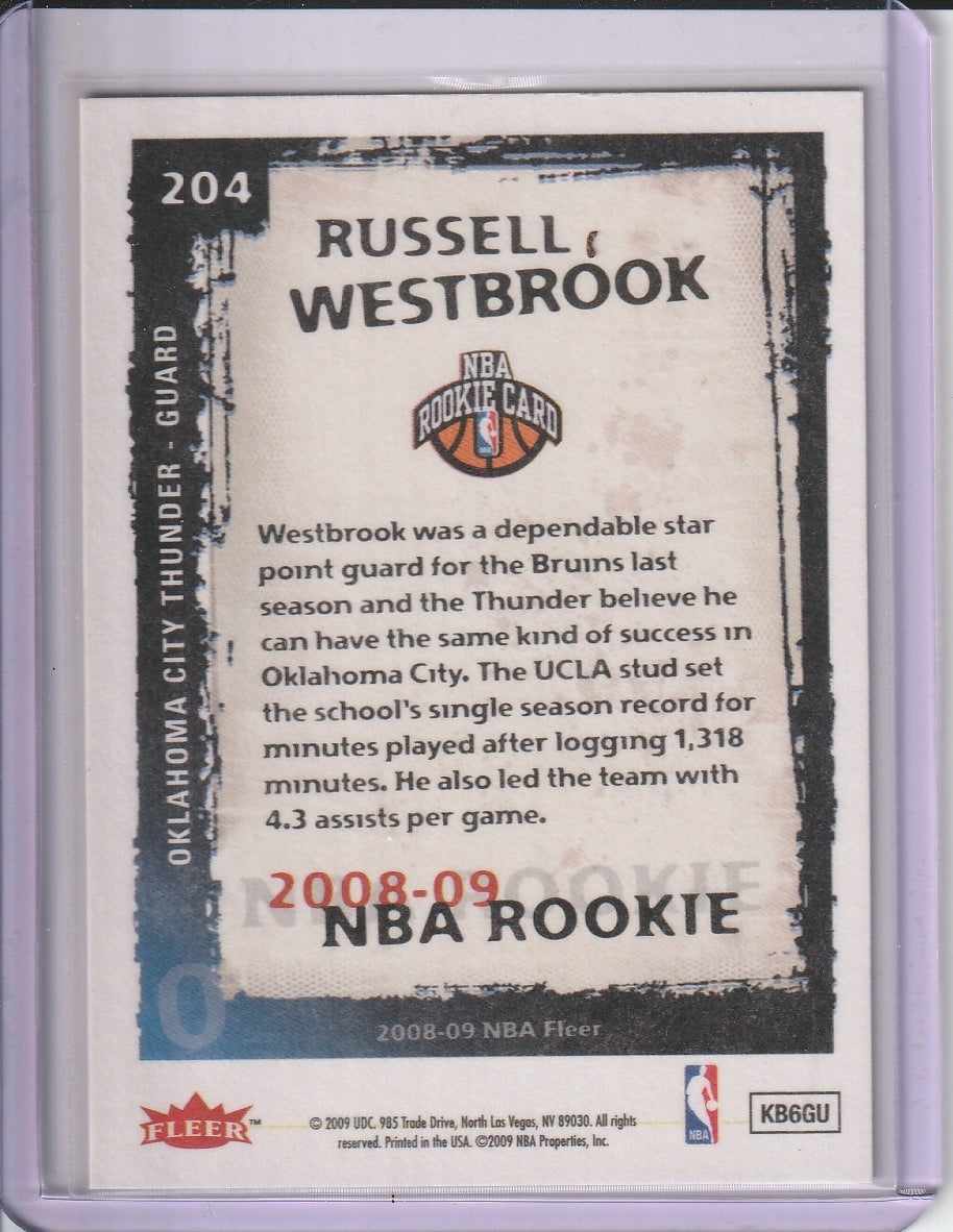 2008-09 Fleer NBA - Russell Westbrook RC Rookie