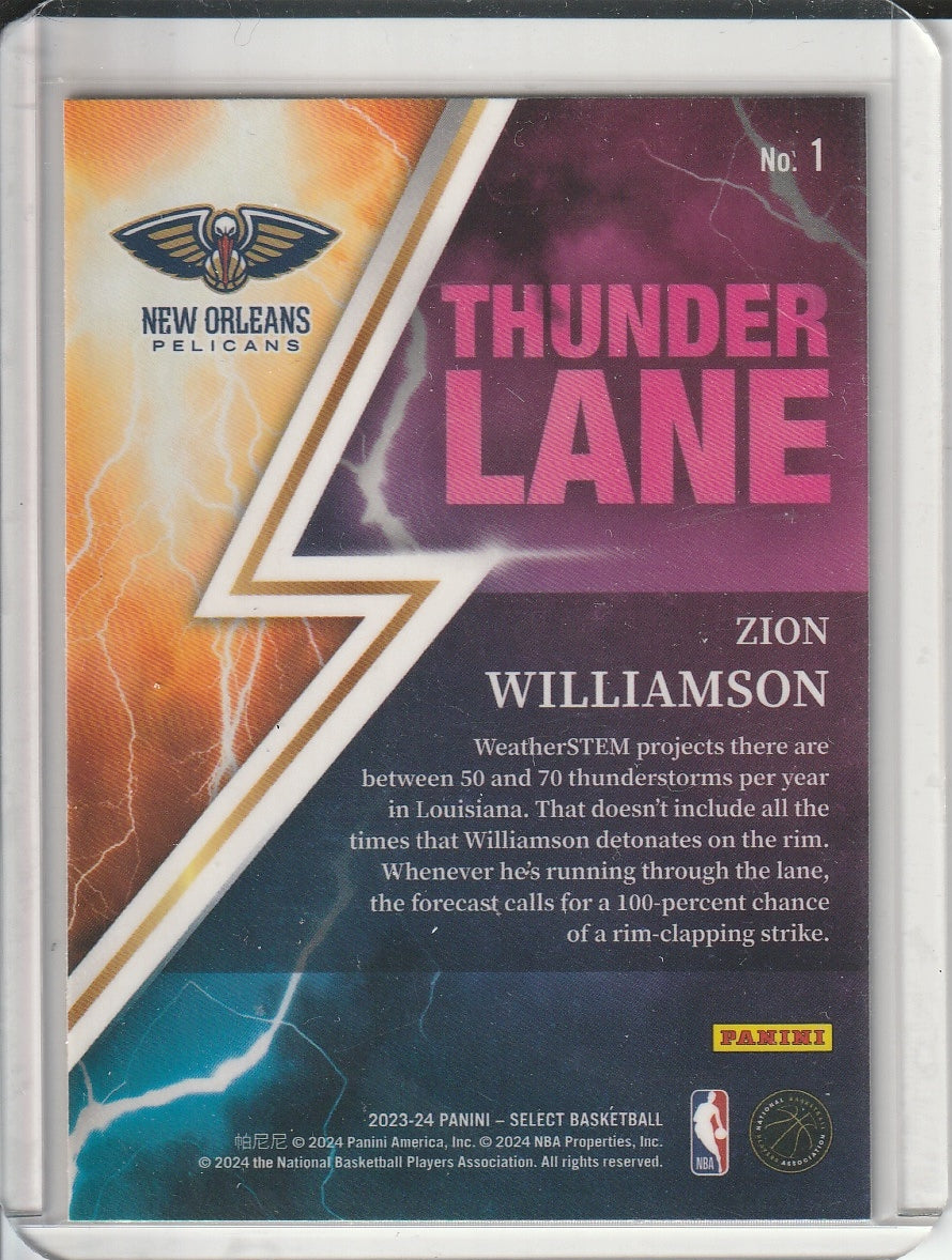 2023-24 Panini Select Basketball - Zion Williamson 'Thunder Lane'