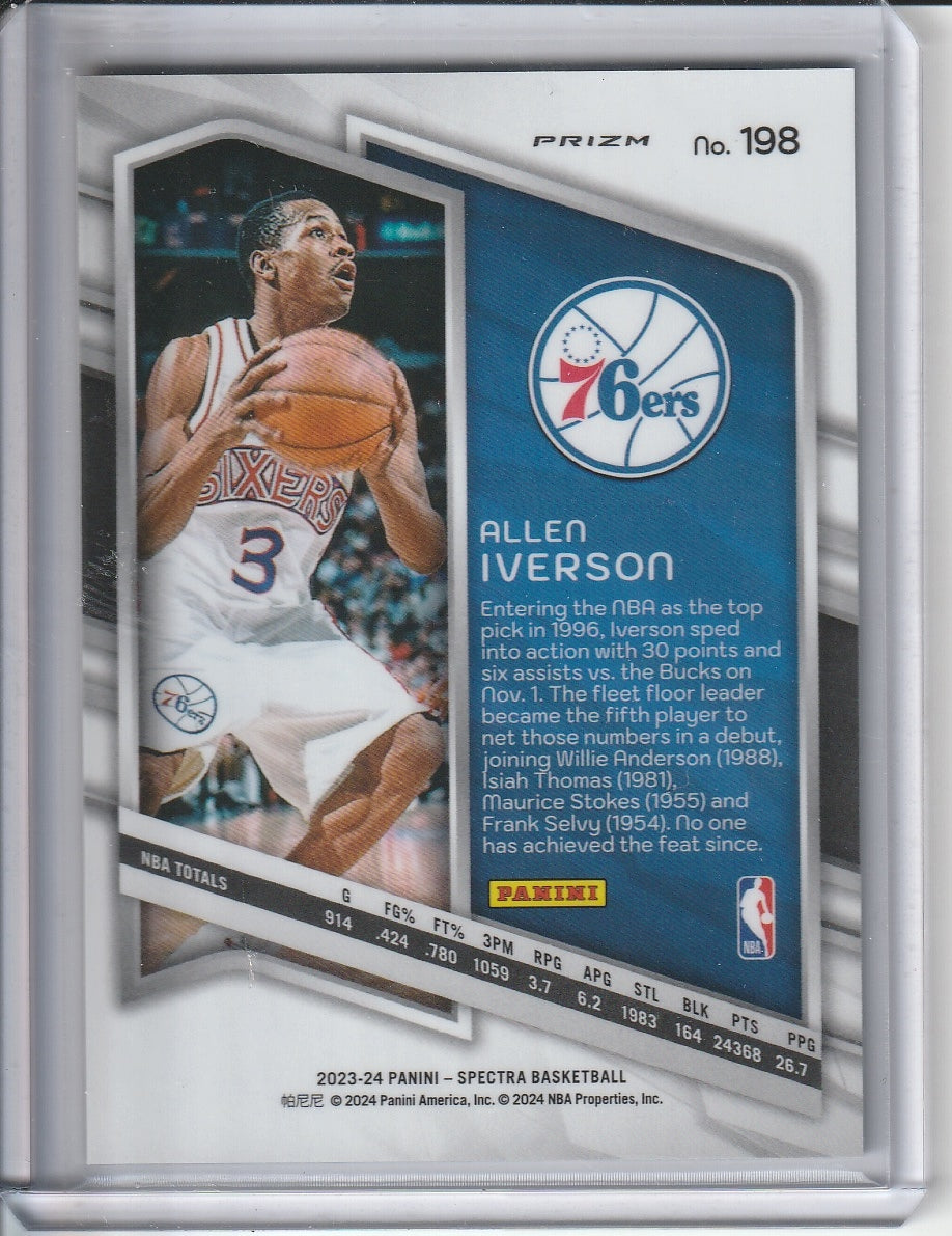 2013-24 Panini Spectra Basketball - Allen Iverson 'Spectracular Debut' Hyper Prizm
