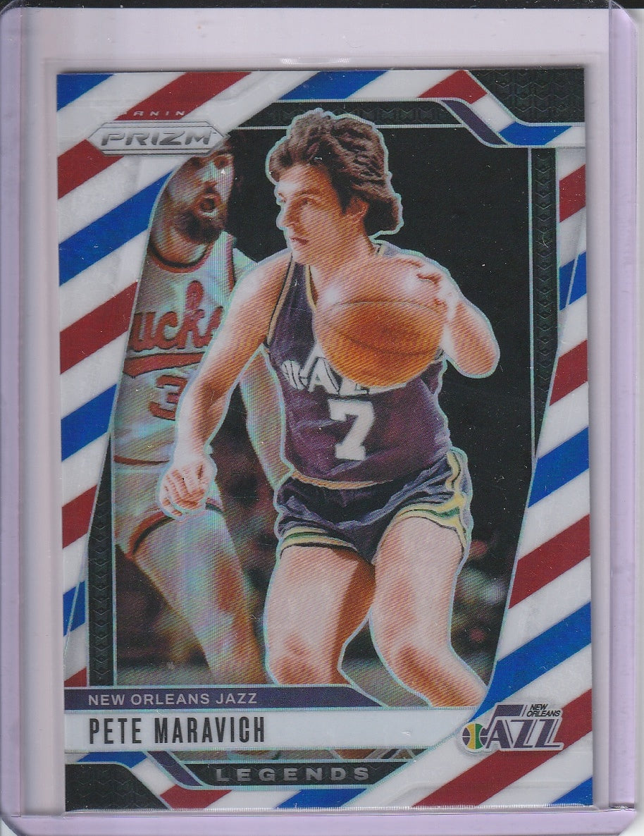 2024-25 Panini Prizm Basketball - Pete Maravich 'Legends' Red, White, Blue