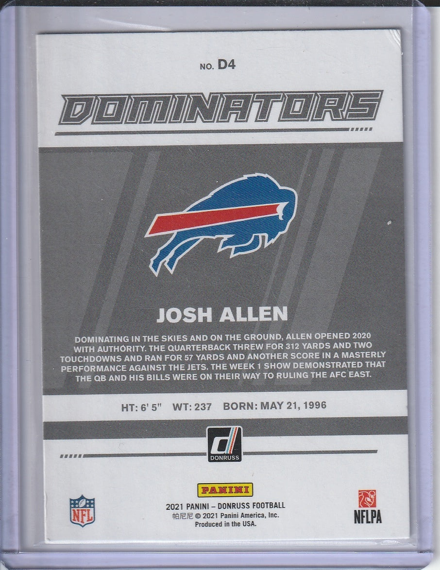 .2021 Panini Donruss Football - Josh Allen 'Dominators'