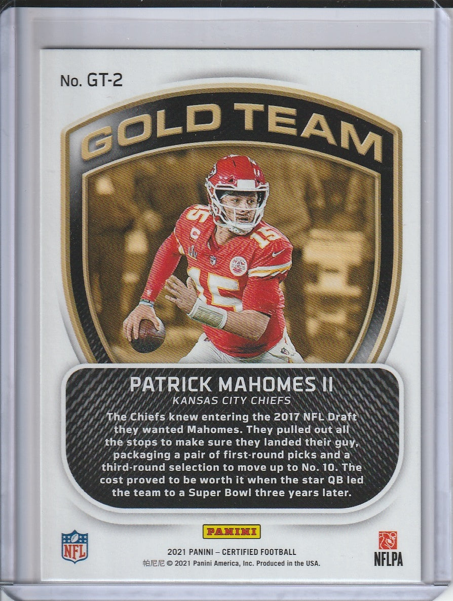 2021 Panini Certified Football - Patrick Mahomes II 'Gold Team'