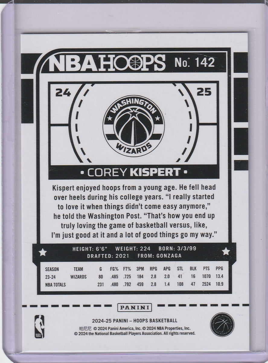 2024-25 Panini Hoops Basketball - Corey Kispert 'Blue Explosion' /59
