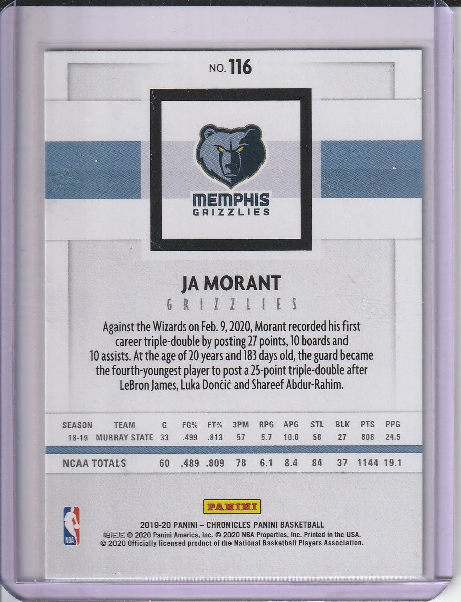 2019-20 Panini Chronicles Basketball - Ja Morant RC Rookie feat. Young Dolph