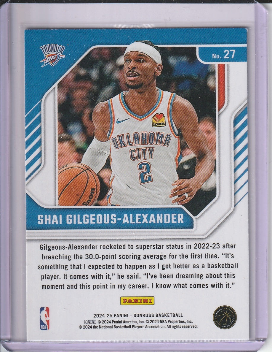 2024-25 Panini Donruss Basketball - Shai Gilgeous-Alexander 'Franchise Features'