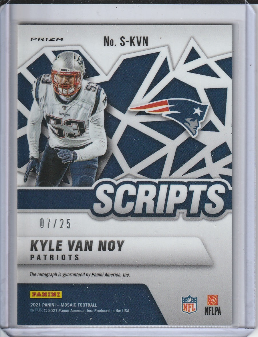 2021 Panini Mosaic Football - Kyle Van Noy - 'Scripts' Gold /25 Autograph