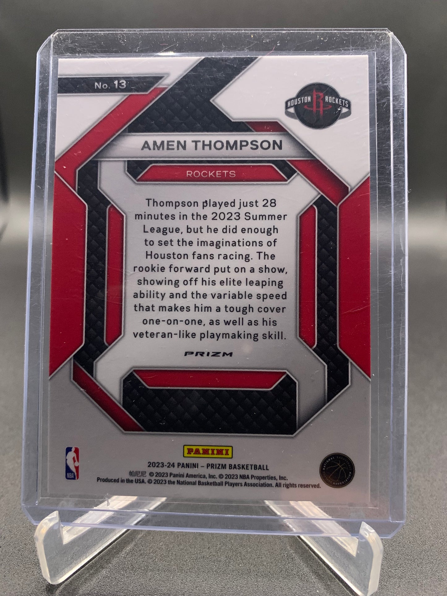 2023-24 Panini Prizm Basketball - Amen Thompson ‘Emergent’ Silver Prizm Holo RC Rookie