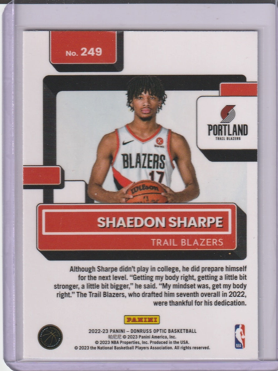 2023-24 Panini Donruss Optic Basketball - Shaedon Sharpe 'Rated Rookie'