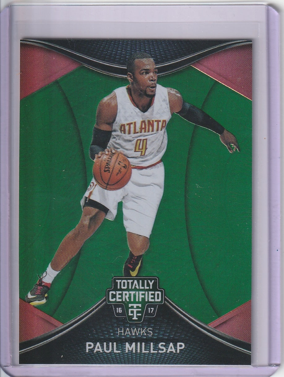 2016-17 Panini Totally Certified Basketball - Paul Millsap 'Green' 4/5 *Jersey Numbered*