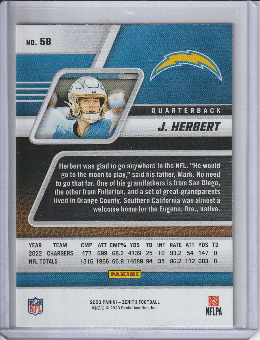 2023 Panini Zenith Football - Justin Herbert