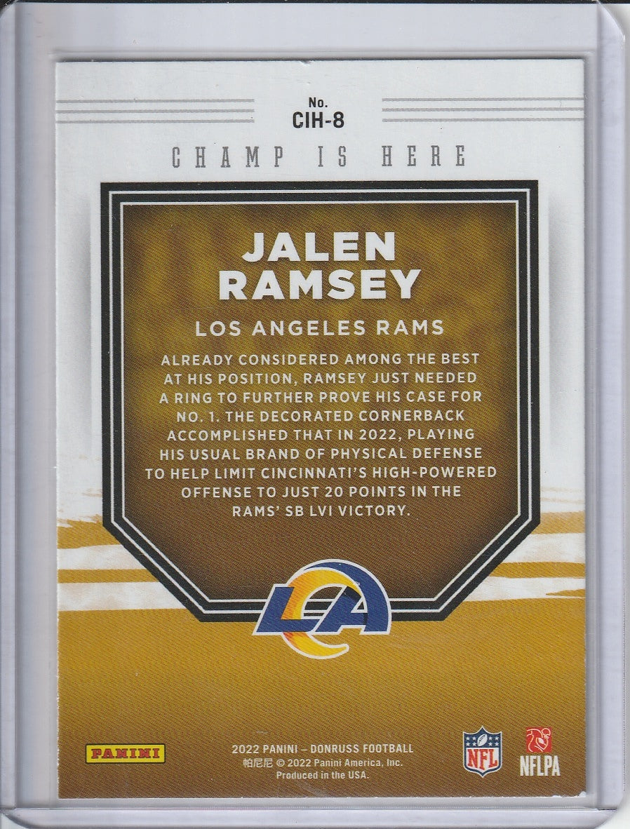 2022 Panini Donruss Football - Jalen Ramsey 'Champ Is Here'
