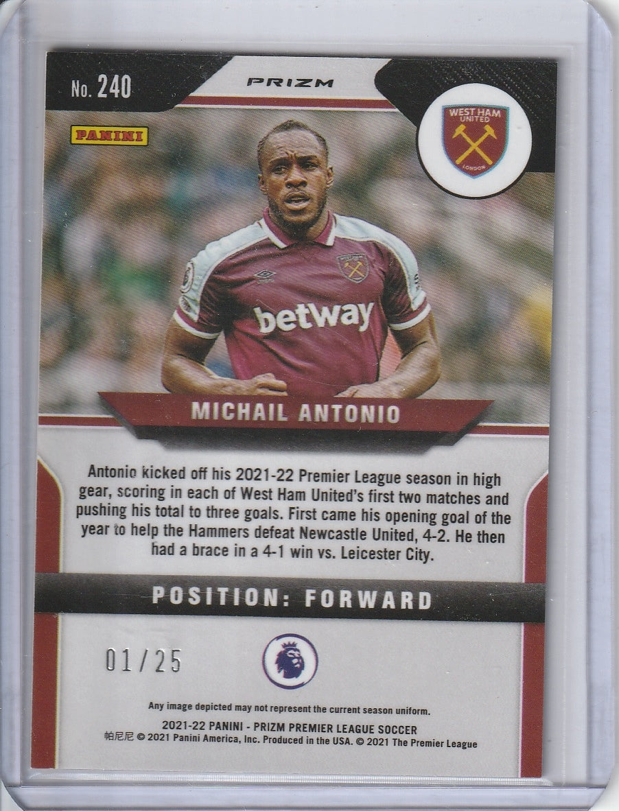 2021-22 Panini Prizm Premier League Soccer - Michail Antonio 'Bronze Breakaway' /25