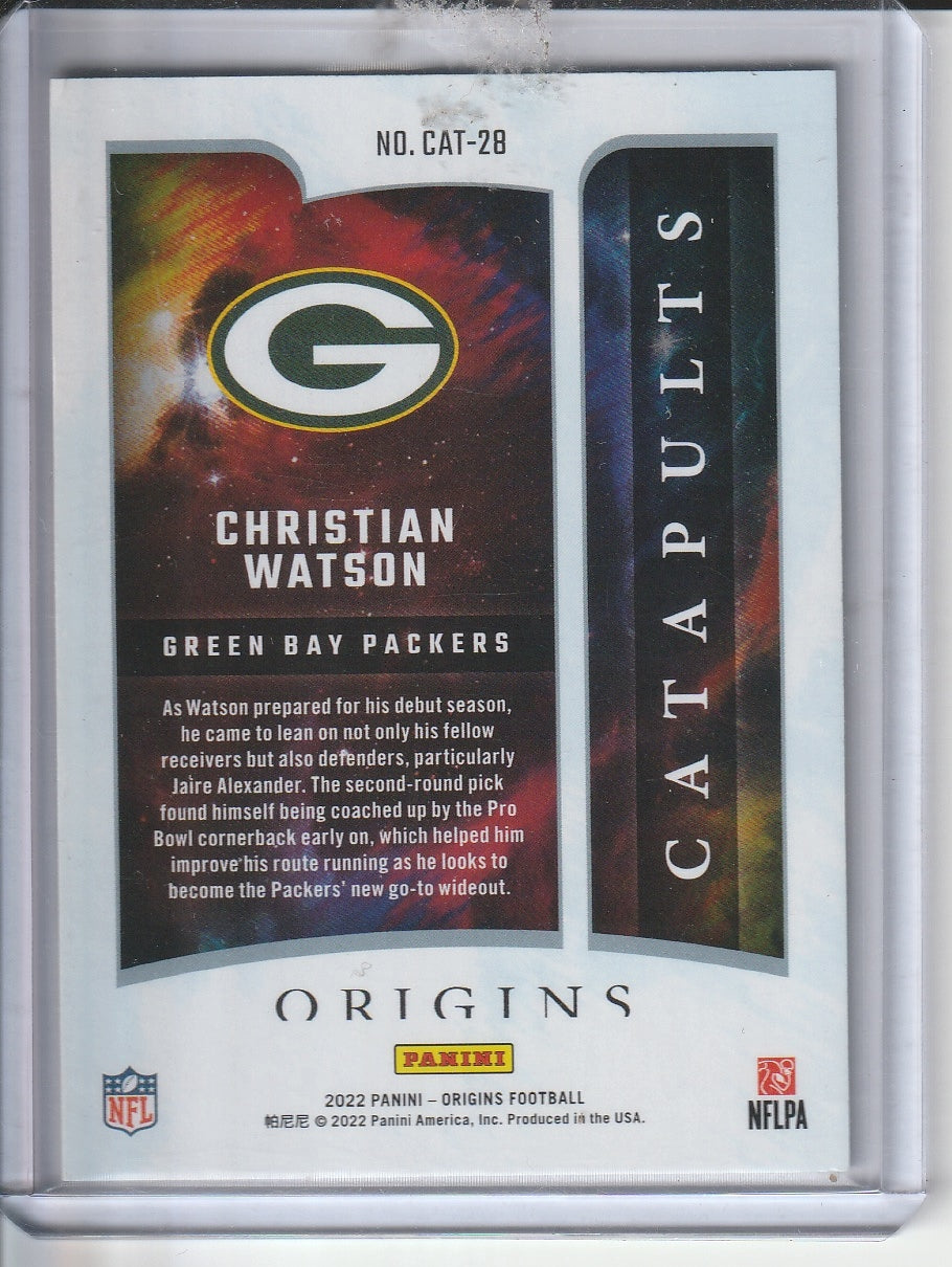 2022 Panini Origins Football - Christian Watson 'Catapults' RC Rookie