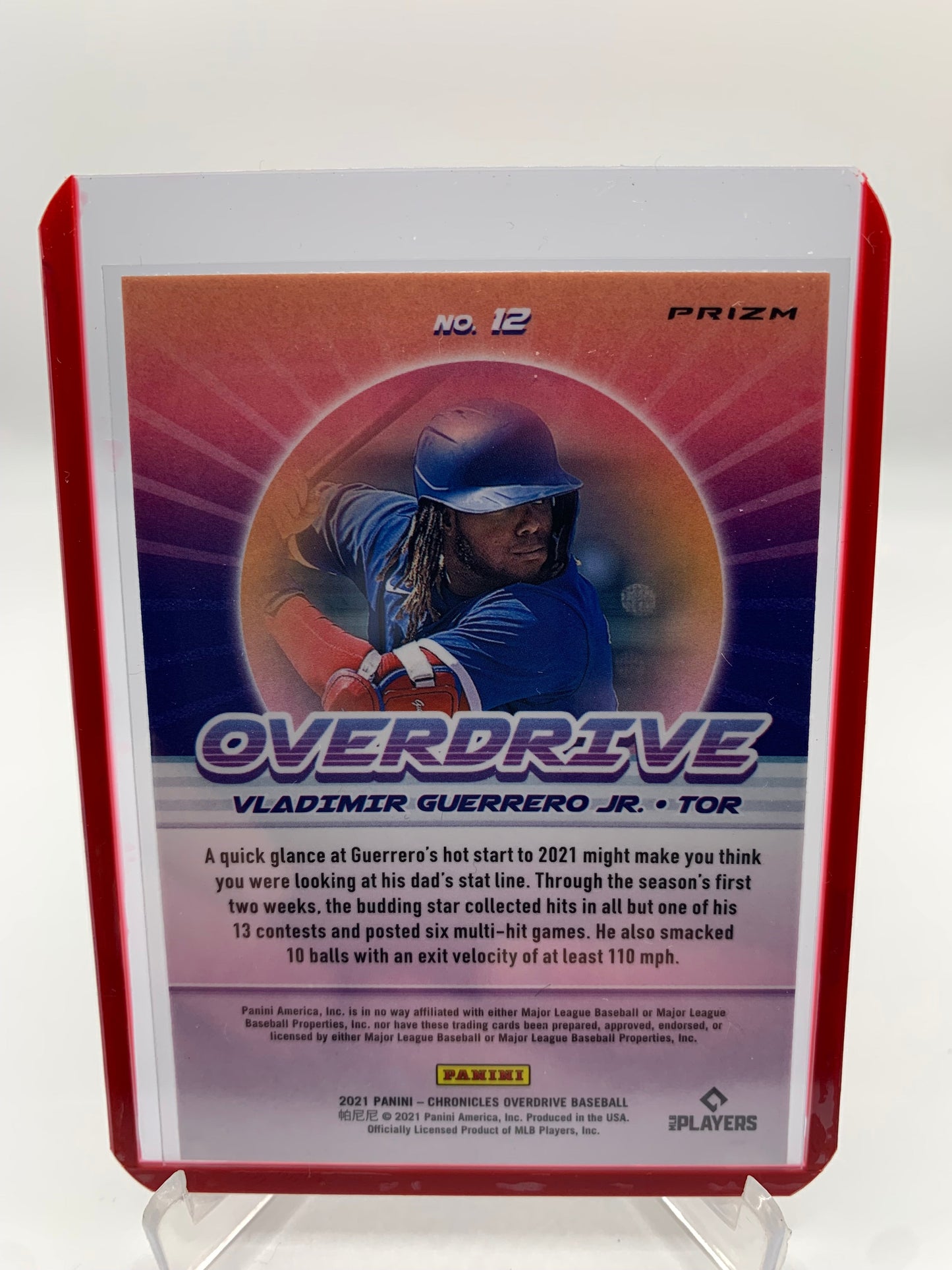 2021 Panini Chronicles Overdrive Baseball - Vladimir Guerrero Jr. ‘Silver Prizm Holo’