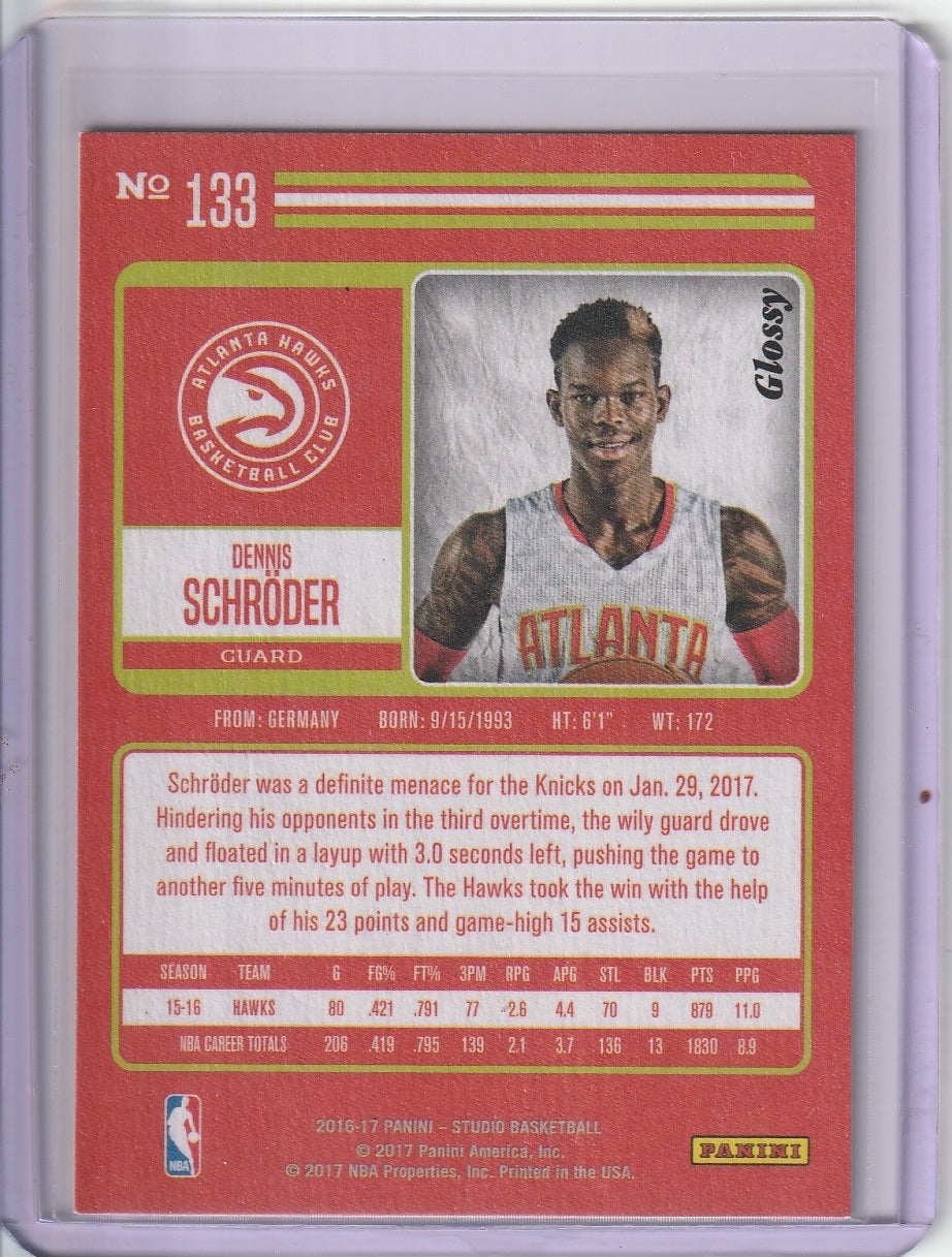 2016-17 Panini Studio Basketball - Dennis Schroder 'Teal Portrait' SP