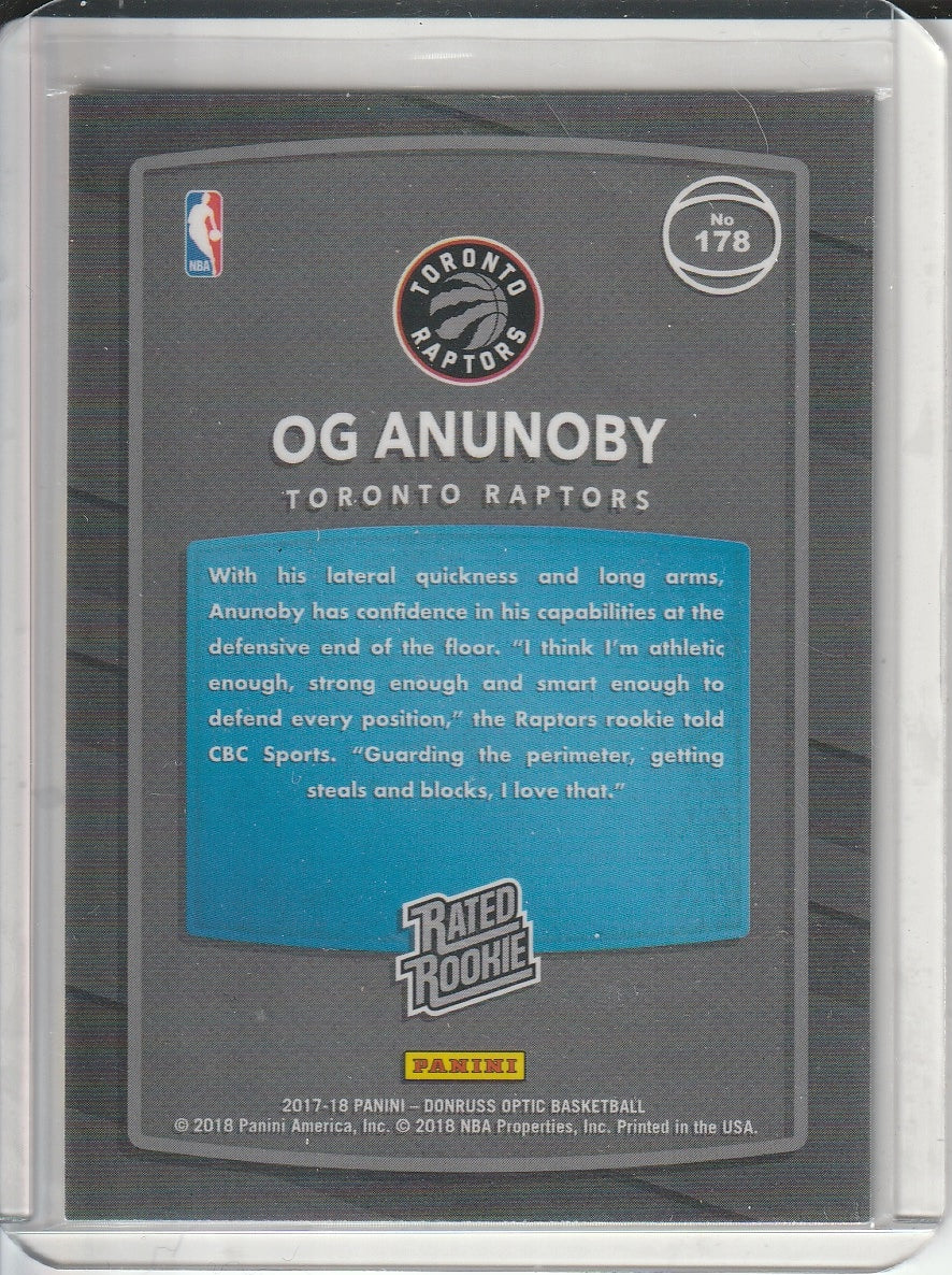 2017-18 Panini Donruss Optic Basketball - OG Anunoby 'Rated Rookie' Red and Yellow RC Rookie