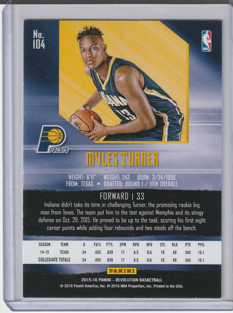 2015-16 Panini Revolution Basketball - Myles Turner RC Rookie