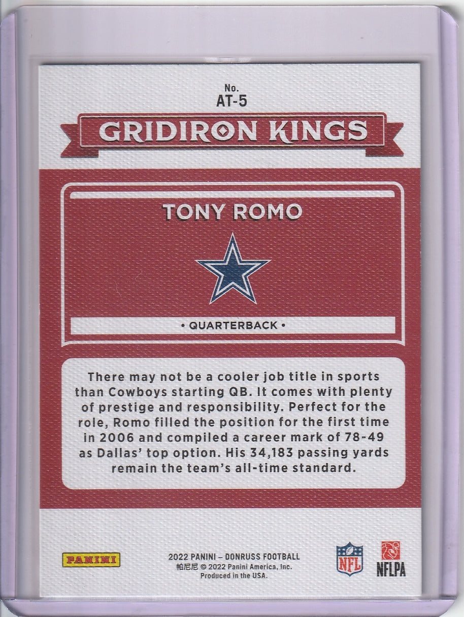 2022 Panini Donruss Football - Tony Romo 'Gridiron Kings'