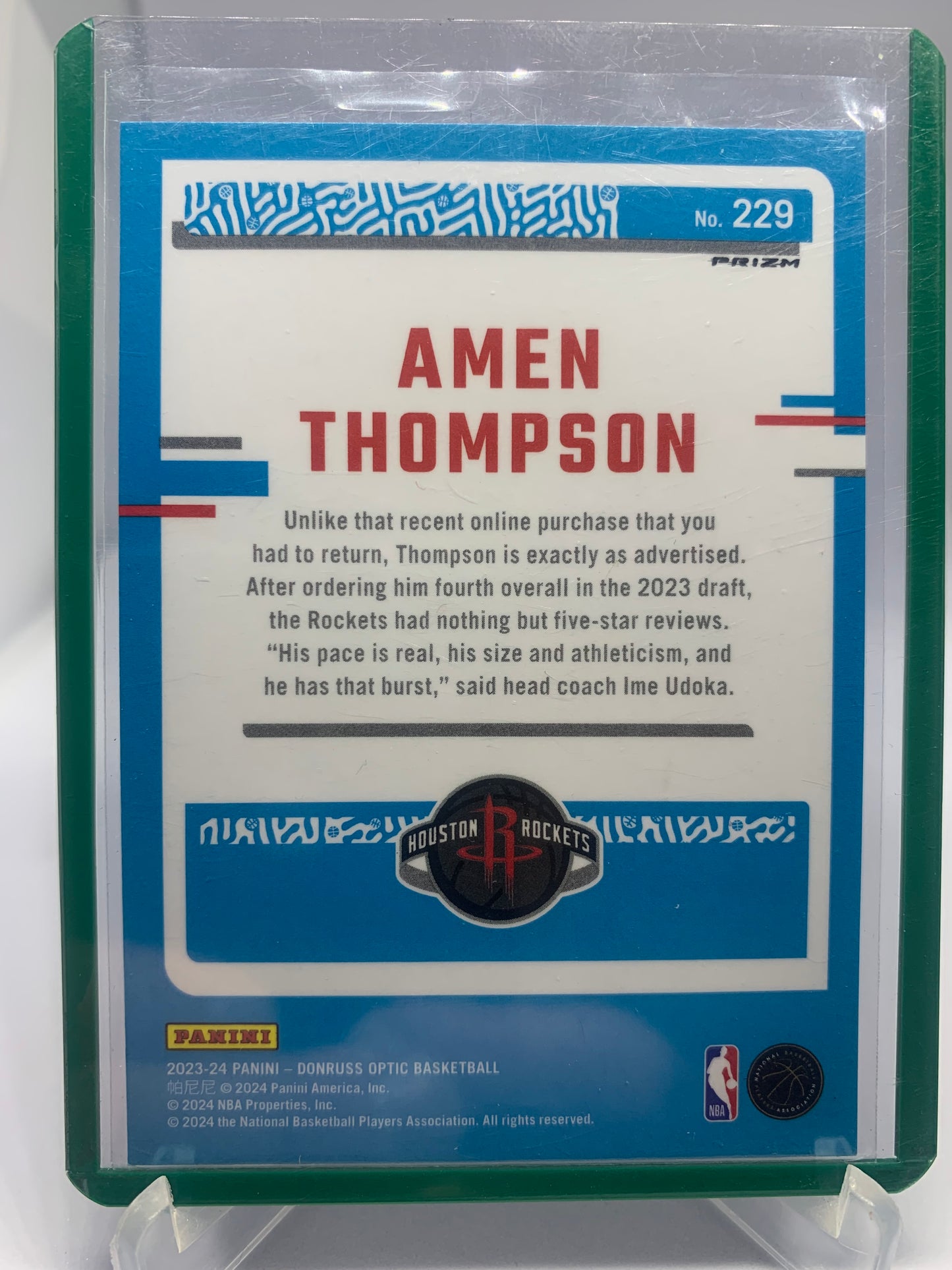 2023-24 Donruss Optic Basketball - Amen Thompson ‘Rated Rookie’ Mojo SP Prizm RC