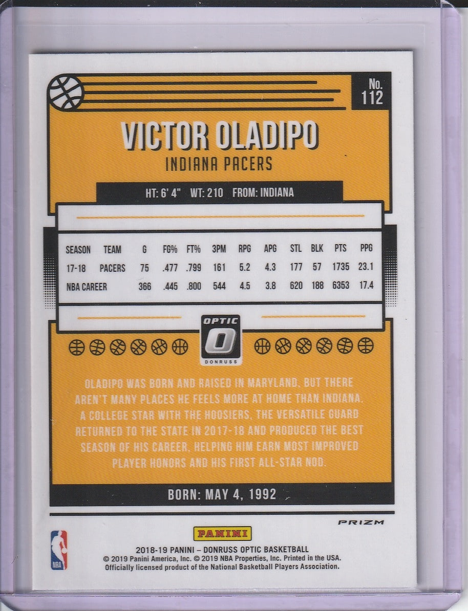 2018-19 Panini Donruss Optic Basketball - Victor Oladipo 'Silver Prizm' Holo