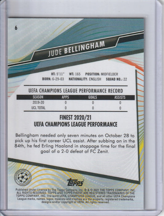 .2020-21 Topps Finest UEFA Champions League - Jude Bellingham RC Rookie