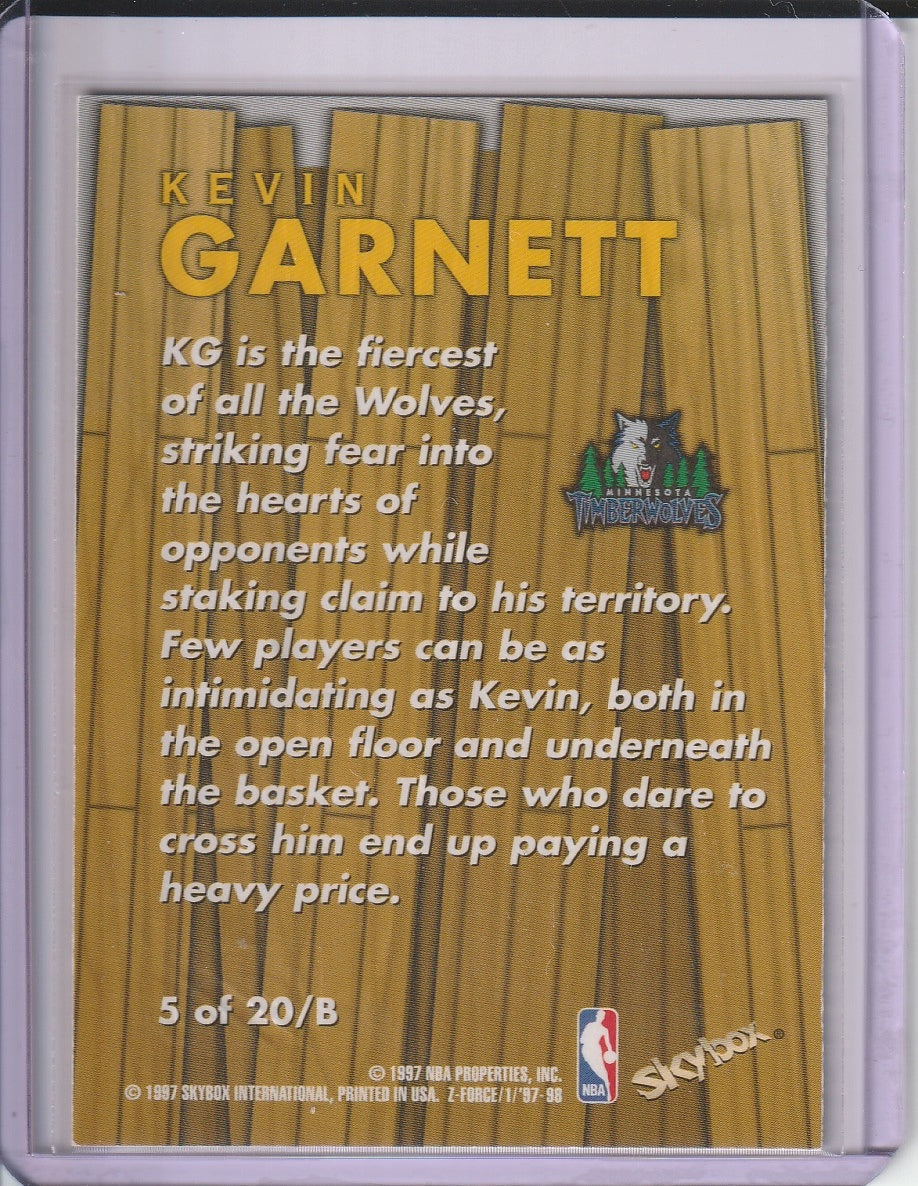 1997-98 Skybox Z-Force - Kevin Garnett 'Boss'