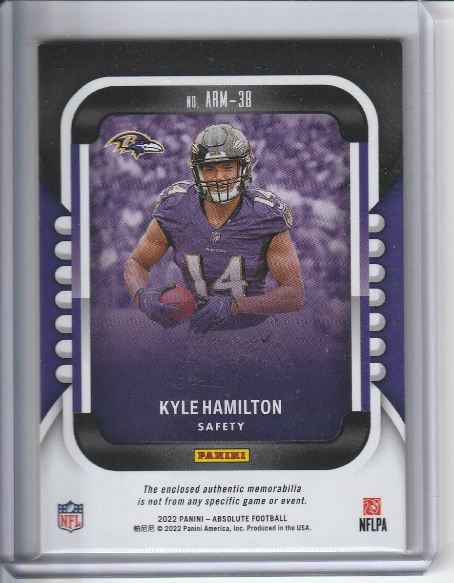 2022 Panini Absolute Football - Kyle Hamilton 'Rookie Materials' RC