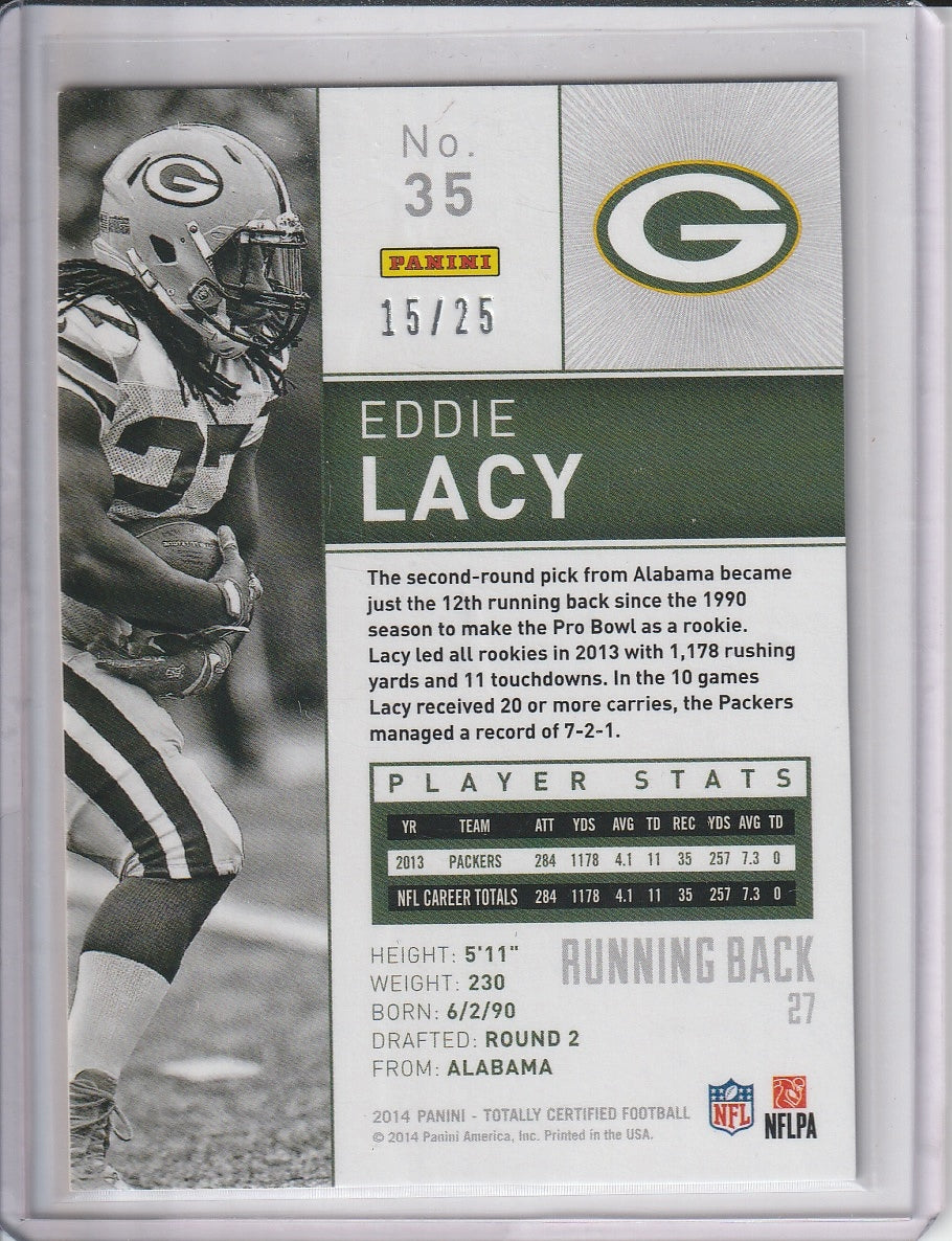2014 Panini Totally Certified Football - Eddie Lacy 'Gold' /25