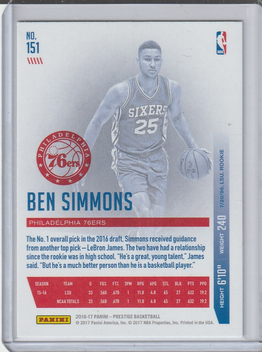 2016-17 Panini Prestige Basketball - Ben Simmons RC Rookie