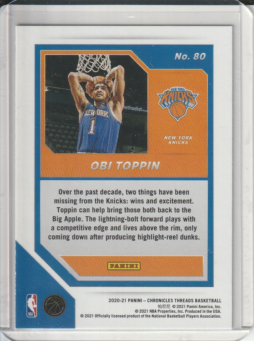 2020-21 Panini Chronicles Threads Basketball - Obi Toppin RC Rookie
