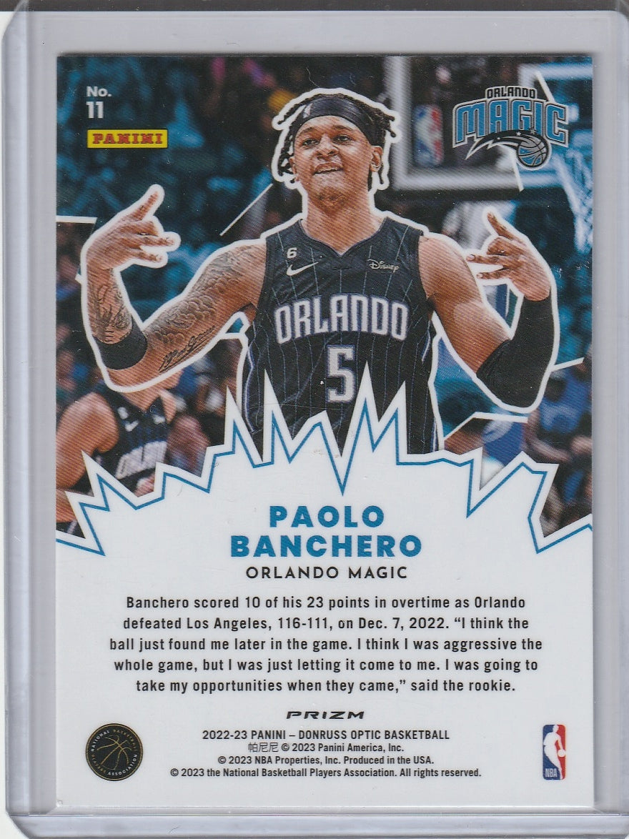 2022-23 Panini Donruss Optic Basketball - Paolo Banchero 'My House' Silver Prizm Holo